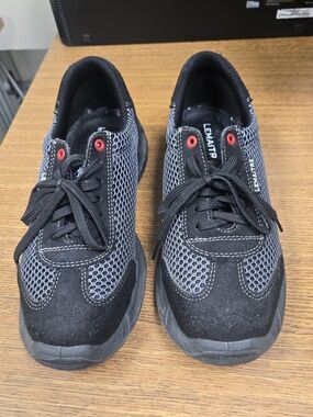 Lemaitre Black Mesh & Suede Lace-Up Safety Shoes